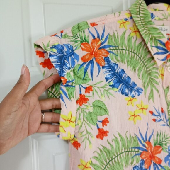 Style & Co Shirt Size M Womens Tropical Floral Button-Up - Picture 4 of 10